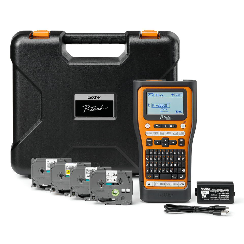 Brother PT-E560BTSP Professionell märkmaskin med integrerad Bluetooth, bärväska och 4 x TZe-tape 7